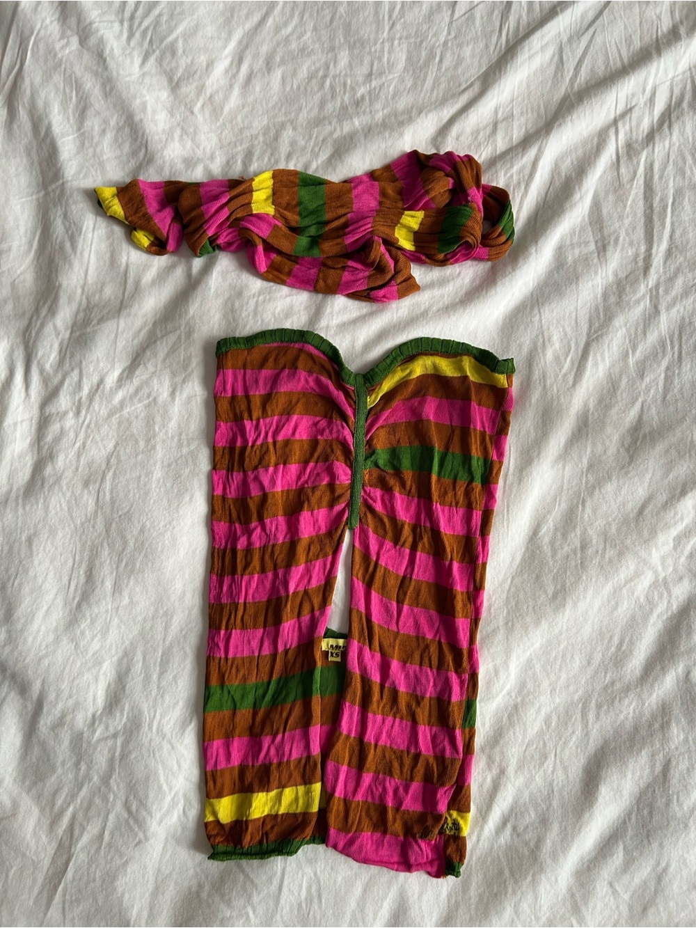 Miss Sixty backless strapless knit top with matching scarf y2k Vintage